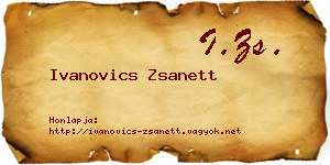 Ivanovics Zsanett névjegykártya